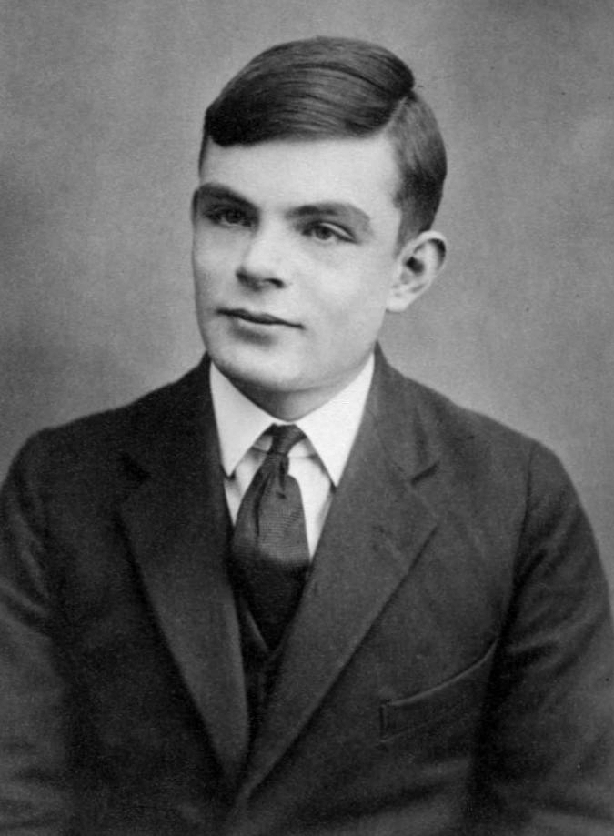 Alan Turing at the age of sixteen, portrait by unknown author, public domain, via Wikimedia Commons w.wiki/oZx